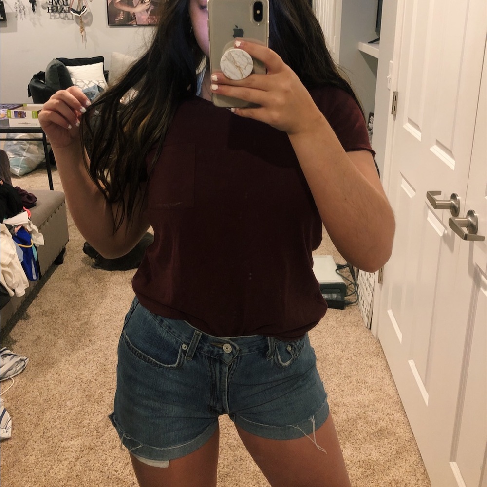 ✰ pocket maroon tee!!